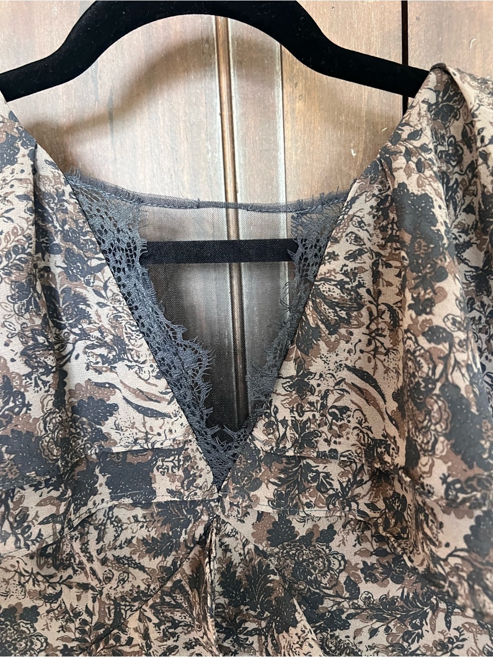 Bohme Ruffle V-Neck Tiered Maxi Dress - Black & Cream - Picture 2 of 5
